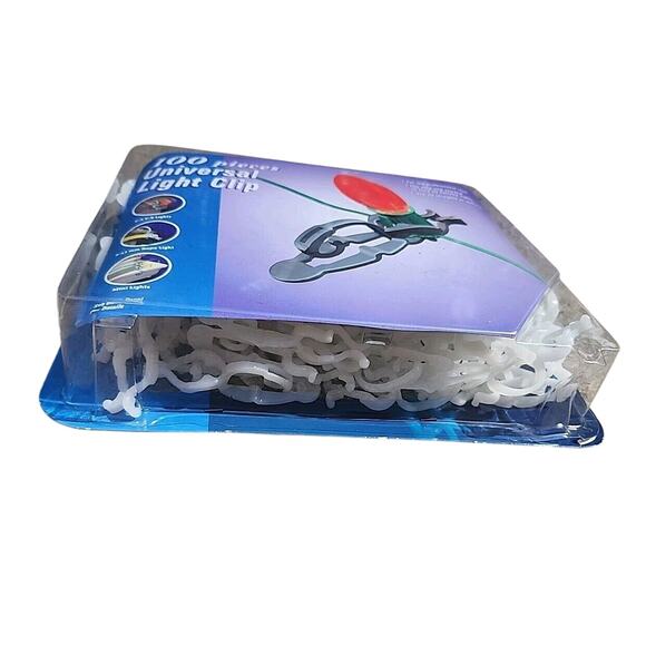 Gemmy 100 Universal Holiday Light Clips White Shingle/Gutter - Picture 4 of 11